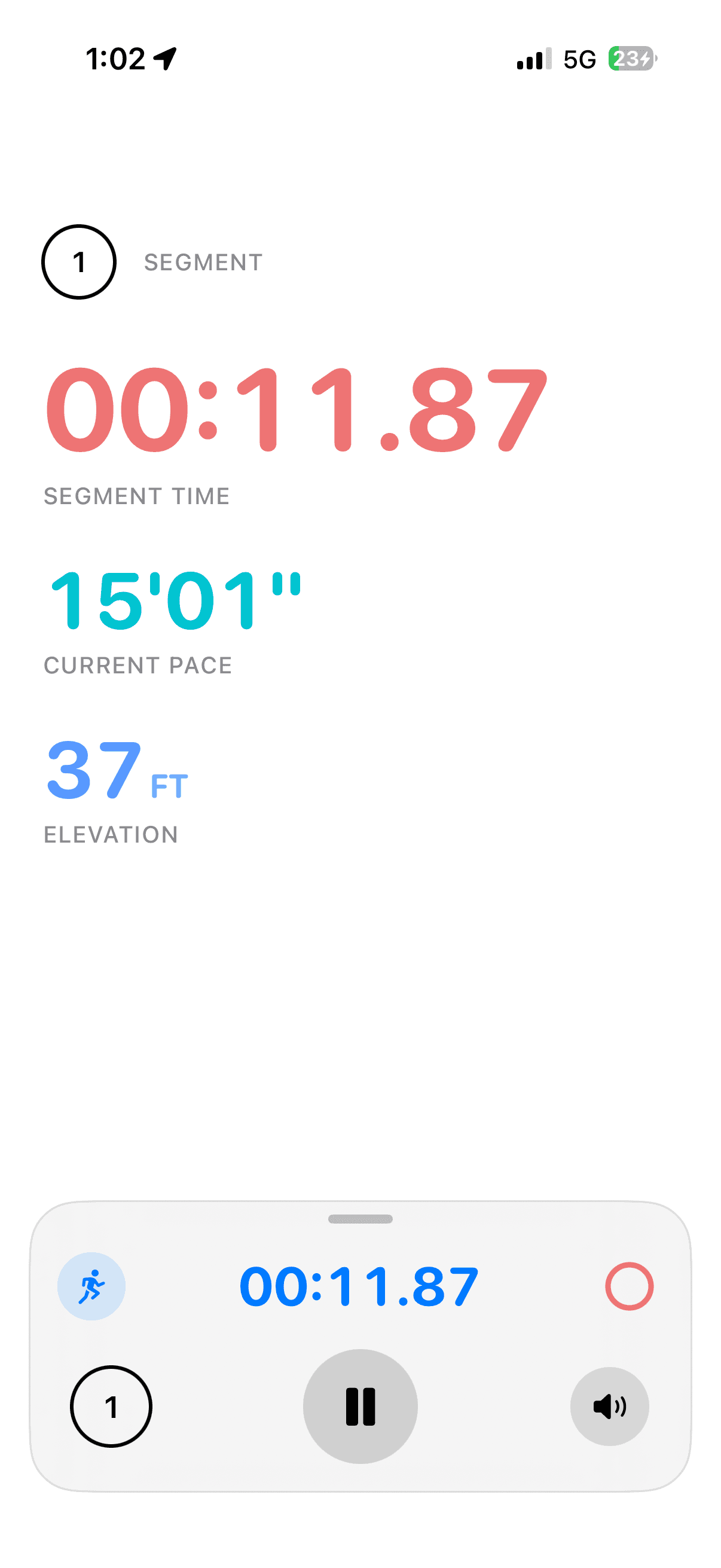Qyra live cardio workout screen