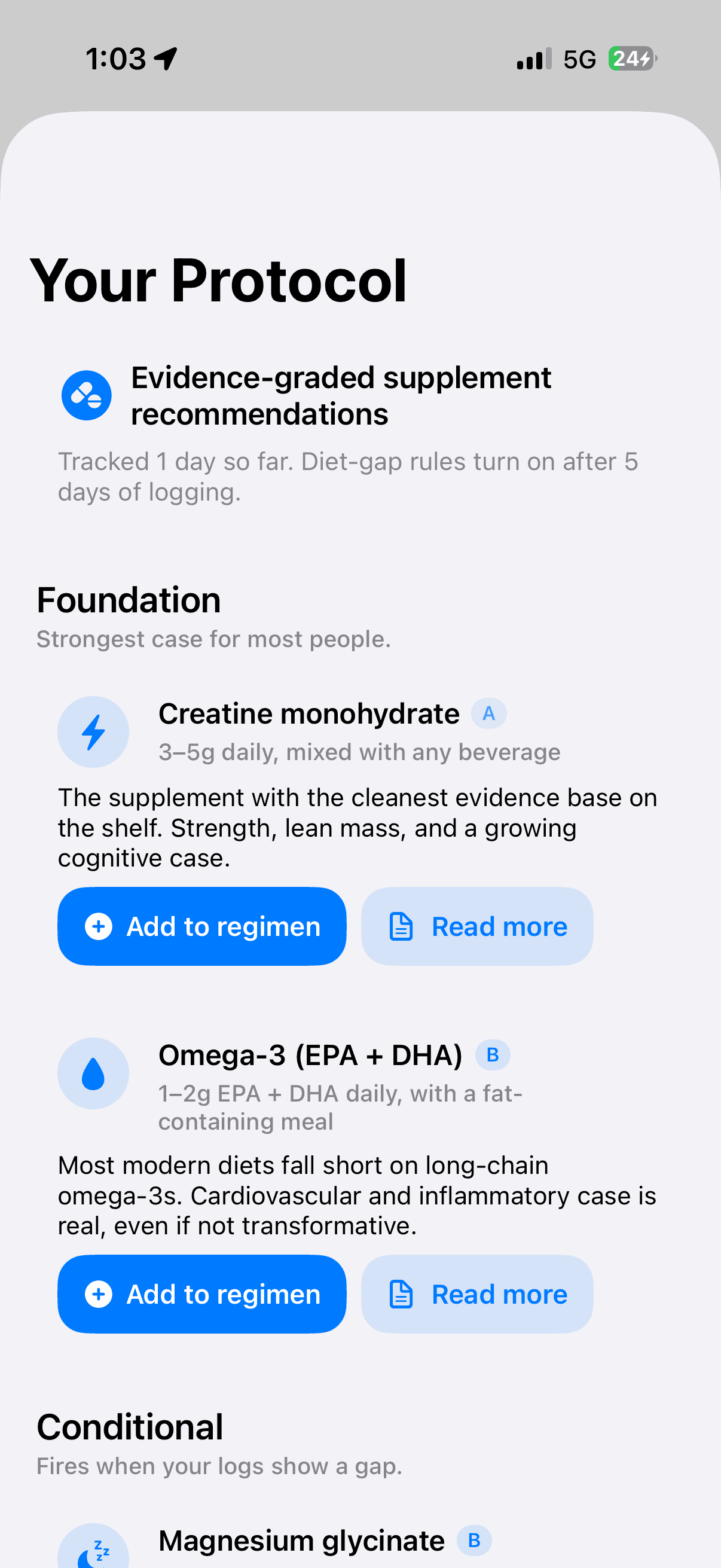 Qyra supplements and medications — evidence-graded protocol recommendations